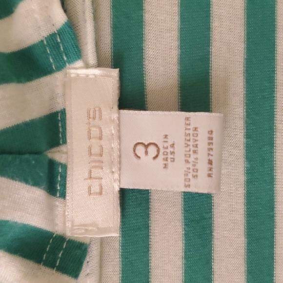 Lightweight green & white striped shrug - Picture 3 of 5